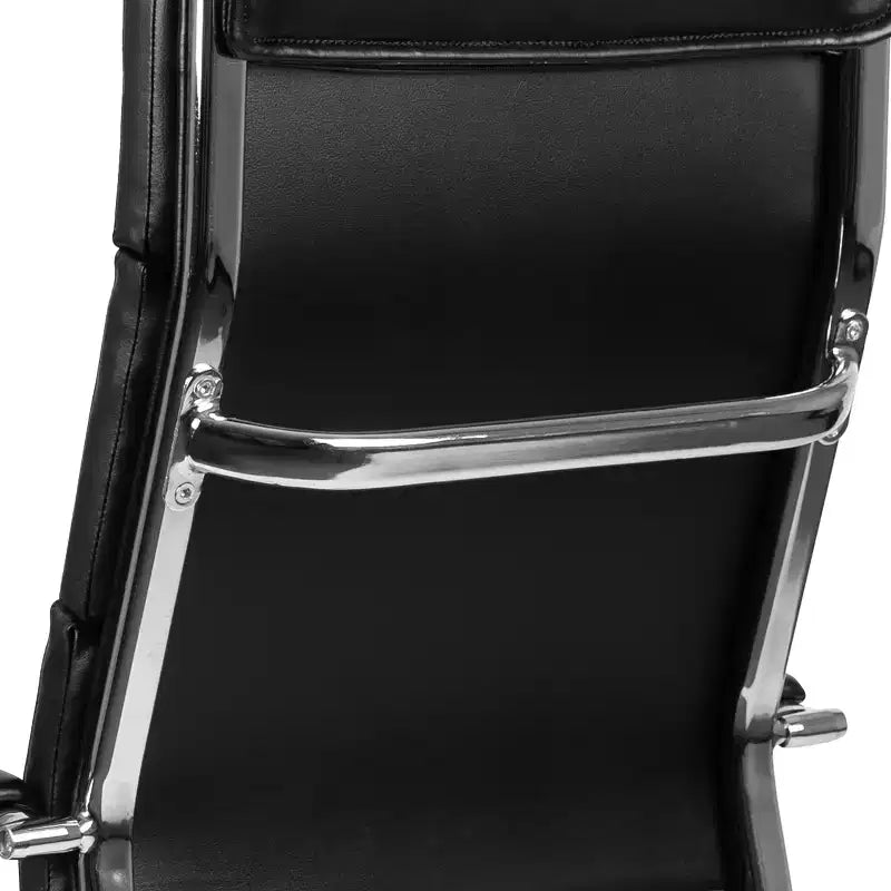 Sedia da ufficio ergonomica con schienale alto, braccioli in metallo imbottiti, sedia direzionale girevole per computer e scrivania