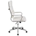 Sedia da ufficio ergonomica con schienale alto, braccioli in metallo imbottiti, sedia direzionale girevole per computer e scrivania