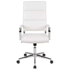 Sedia da ufficio ergonomica con schienale alto, braccioli in metallo imbottiti, sedia direzionale girevole per computer e scrivania