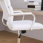 Sedia da ufficio ergonomica con schienale alto, braccioli in metallo imbottiti, sedia direzionale girevole per computer e scrivania