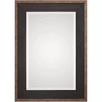 Uttermost Rectangular Vanity Accent Wall Mirror Rustic Beveled Black Aged Bronze Wood Frame 30 Wide for Bathroom Bedroom Home