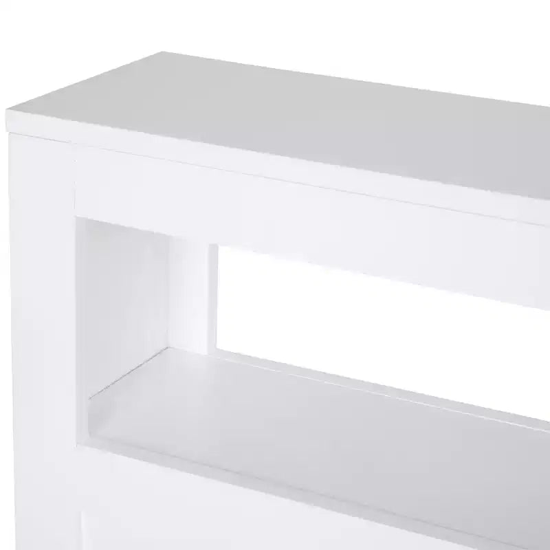 Mobiletto Salvaspazio da Bagno Stretto in Legno con Ruote 6,25 x 20,5 x 28,25