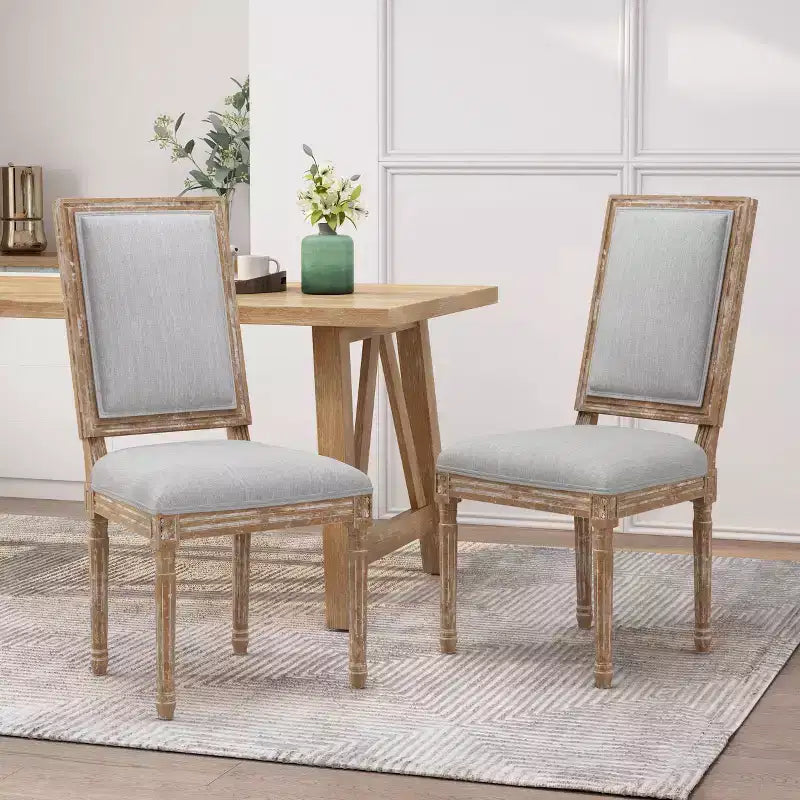 2 sedie da pranzo imbottite in legno Regina stile country francese